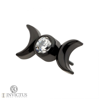 Black PVD Titanium Triple Moon
