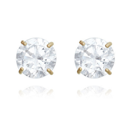 14K Round-Cut CZ